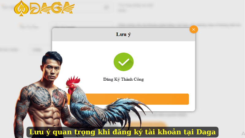 Lưu ý quan trọng khi đăng ký tài khoản tại Daga