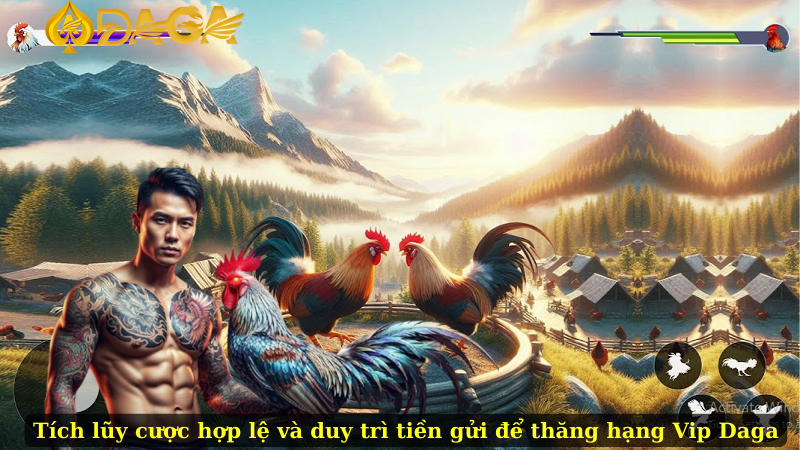 Tích lũy cược hợp lệ và duy trì tiền gửi để thăng hạng Vip Daga